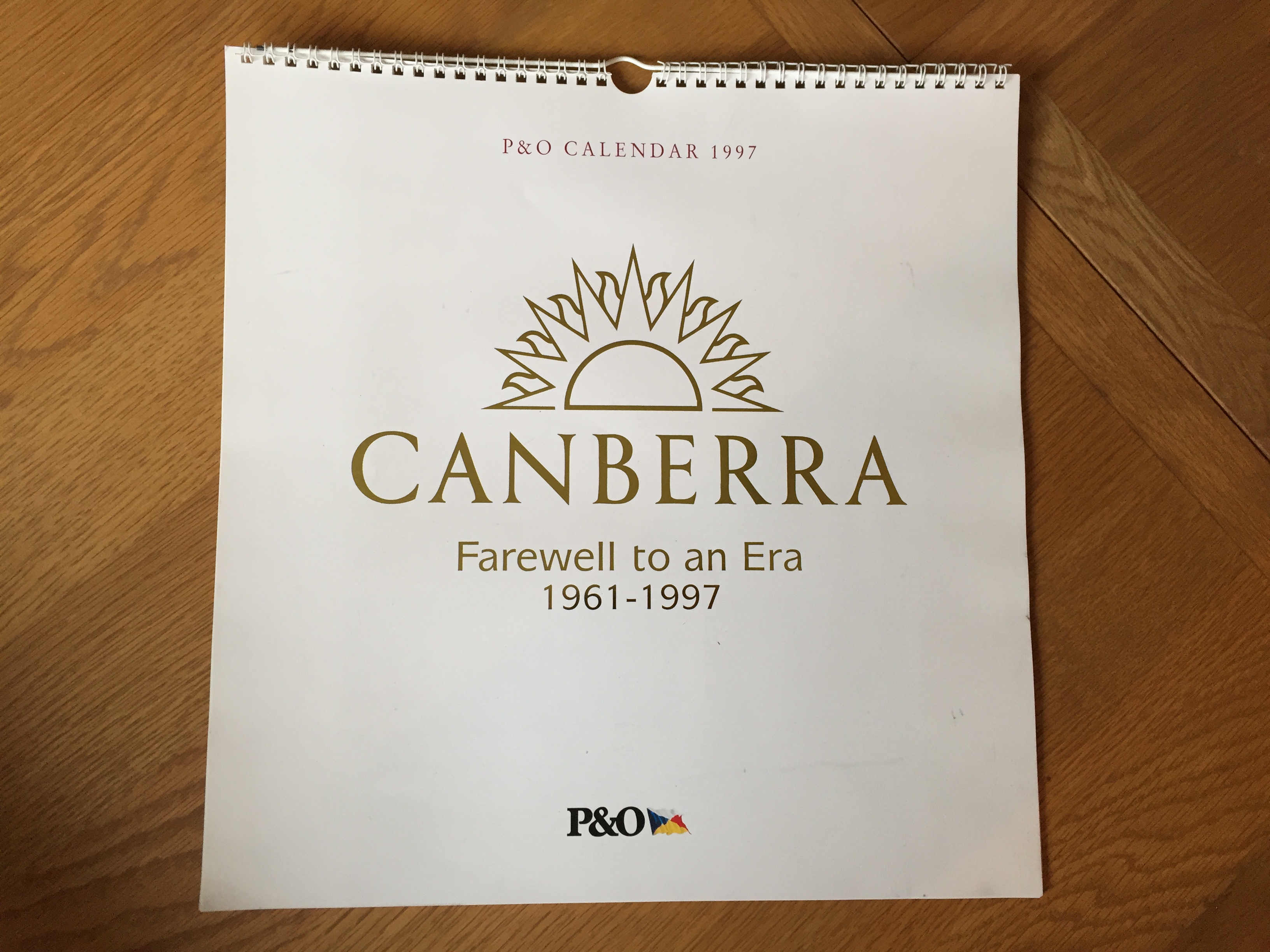 UNUSED CALENDAR FROM THE LAST VOYAGE OF THE CANBERRA